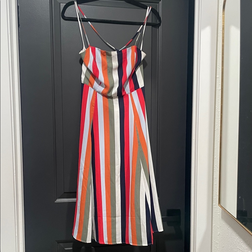 Lulu's Colorful Striped Midi Dress